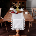Artbloss White Lace Jacquard Table Runner - view 3