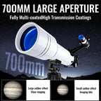 NEYLANG Telescope, 70mm Aperture Portable Refractor Telescope for Astronomy Beginners - White / 70x400MM view 1