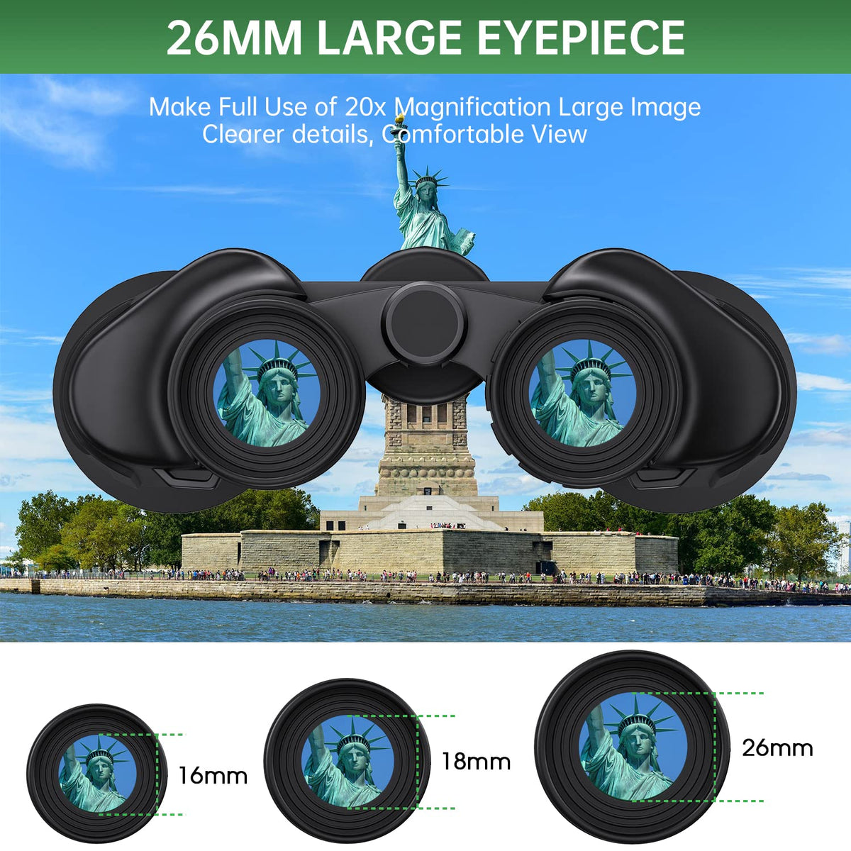 FLYANT 20x50 High Powered Binoculars for Adults, Waterproof Compact Binoculars with Low Light Vision for Bird Watching
