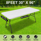 Smiry Rectangle Table Cloth, Waterproof Plastic Table Cover - Grey & White / 96" x 30" (Rectangular) view 5