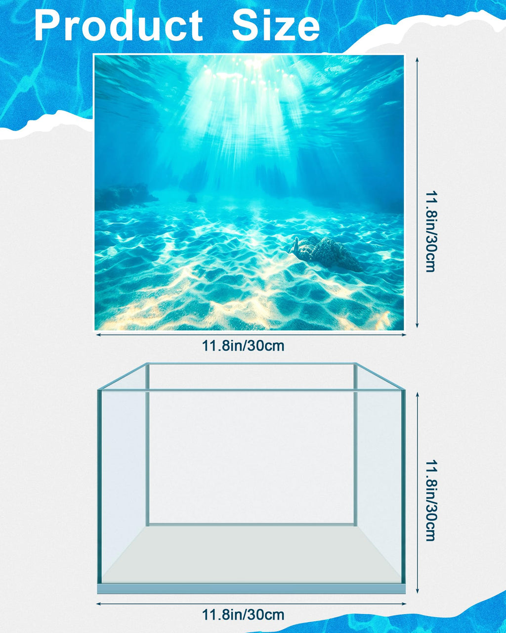 Mindsoft 4 Pack Aquarium Background - 11.8 x 11.8 Inch view 1