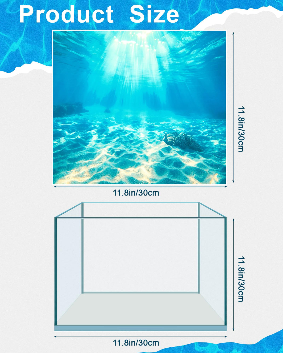 Mindsoft 4 Pack Aquarium Background - 11.8 x 11.8 Inch view 1