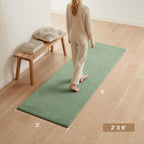 Sunfly Runner Rug with Non Slip Rubber Backing - Sage Green / 2' x 6' (Rectangular) view 1