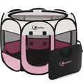 Siedihit Sieidihit Dog Cat Pet Playpen Puppy Crate Cage Indoor Outdoor, – Small Pink (SDUS1P1CWAG30S)