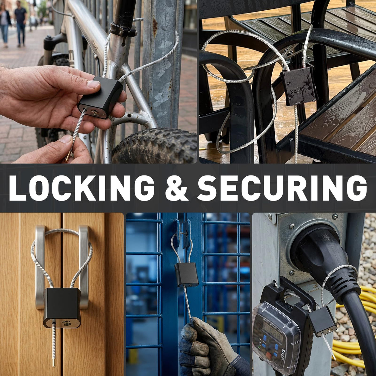 Kabinge Adjustable Cable Padlock with 3 Keys - view 5