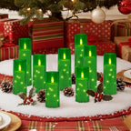 Raycare Flameless Candles with String Lights - 9pcs-Green view 7