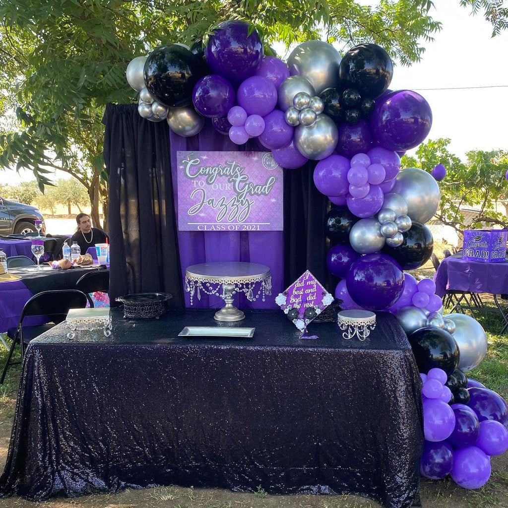 ADOINBY Balloons Arch Kit - Black and Purple Silver view 2