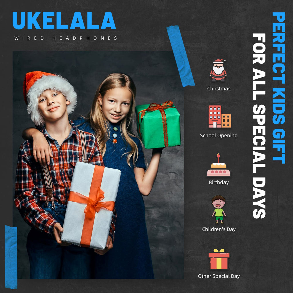 UKELALA U2C Type C Headphones - Black/Blue view 6