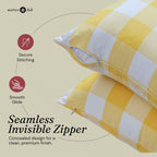 Native Fab Throw Pillow Cushion Cover for Sofa Couch Bed Comfort - Buffalo Lemon Yellow / 20" x 12" (Pack of 2) view 3