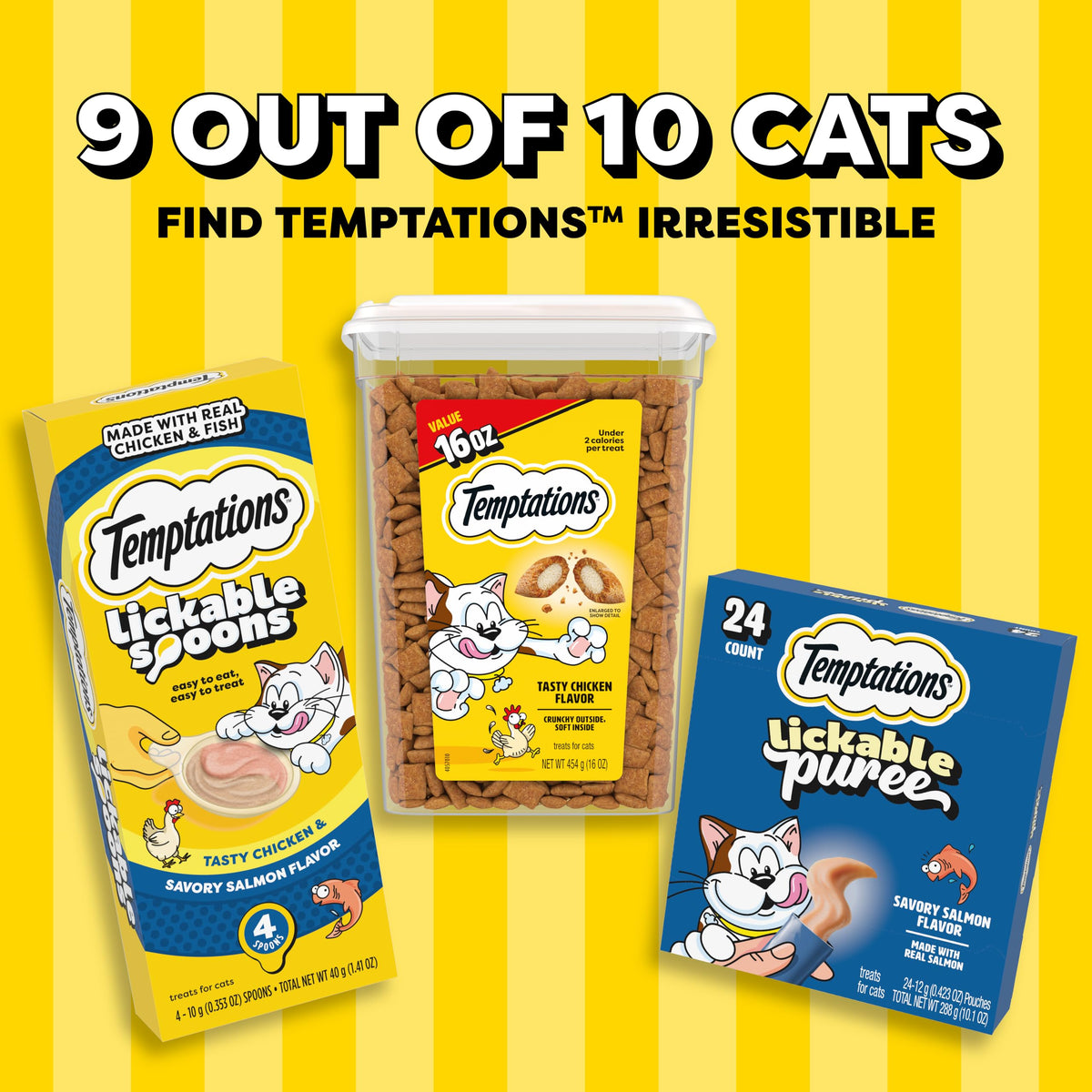 Temptations Classic Crunchy and Soft Cat Treats, Tasty Chicken, 6.3oz, 10pk (FBAPowerSetup118611) (Pack of 10)