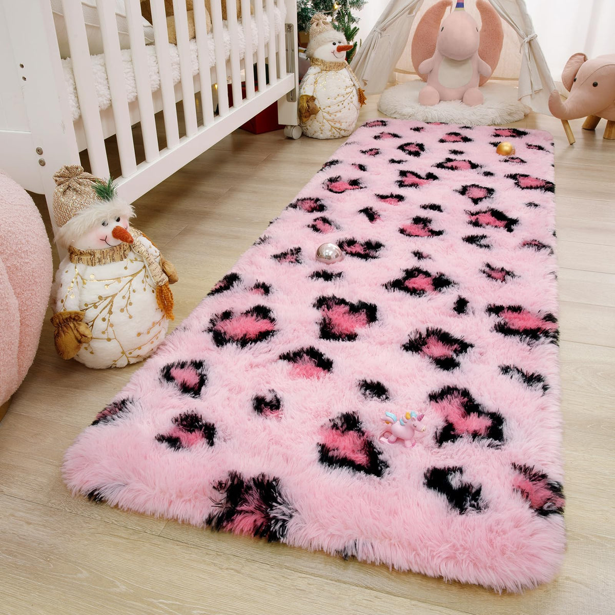 Amearea Leopard Area Rug - Pink / 2' X 6' (Runner) view 2