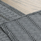Artoid Woven Farmhouse Hollow Table Runner - Dark Grey / 12" x 72", Table Runner view 7