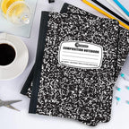 Rosmonde 2000 Pack Composition Notebooks Bulk, Wide Ruled, Black Marble