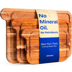 Ziruma Non-Toxic Acacia Cutting Board Set of 3, Mineral Oil Free, Plastic Free (ZAWDCBTRNH)