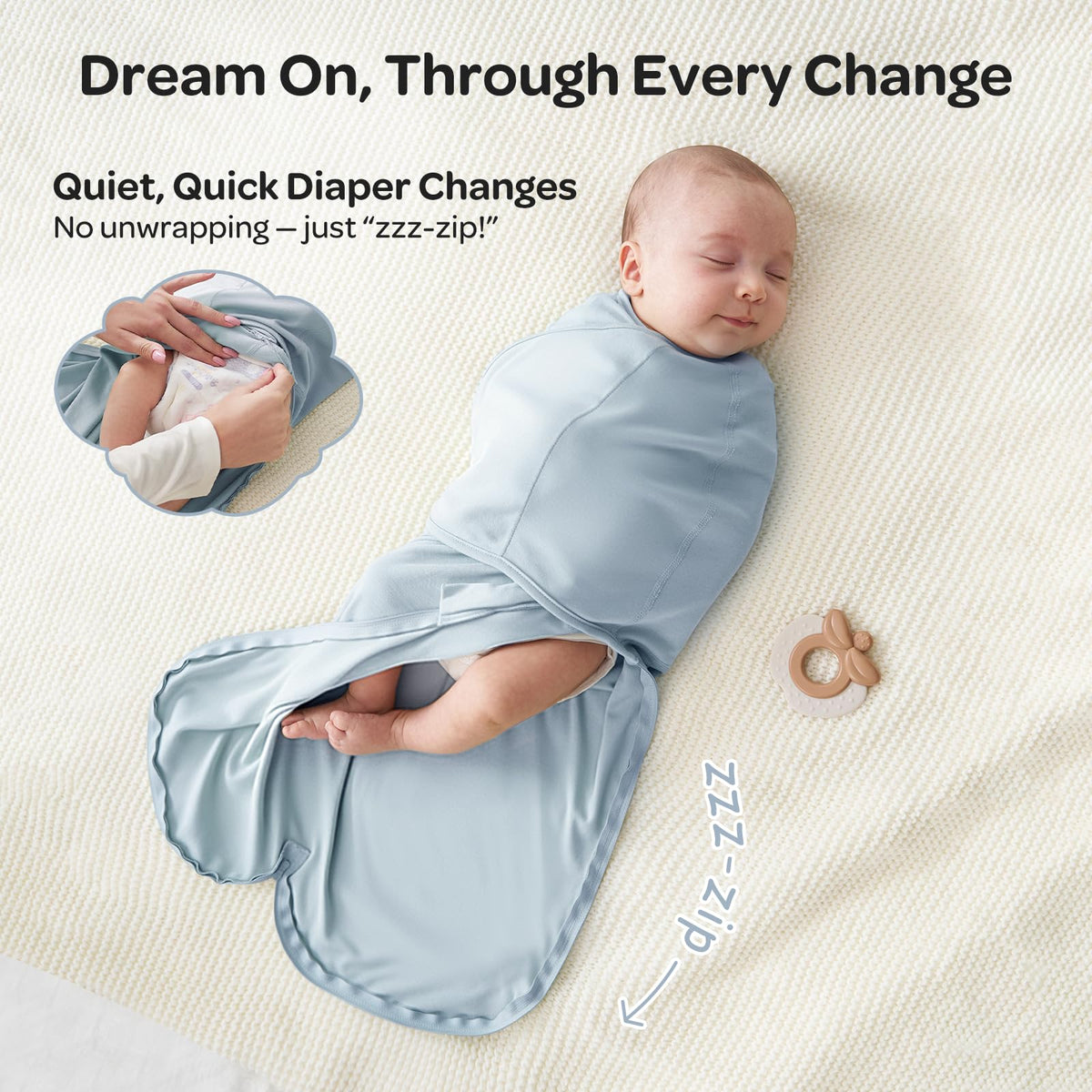 Momcozy Swaddles for Newborns, Quiet Fastener Swaddle for Infant 0-3 Months (Pack of 2)