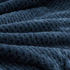 BEDELITE Travel Blanket with Bag, Jacquard Fleece Blanket 65"x40" - Navy view 5