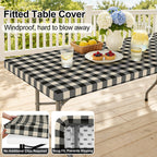 Smiry Rectangle Picnic Table Cloth - Black and Beige / 72" x 36" (Rectangular) view 1
