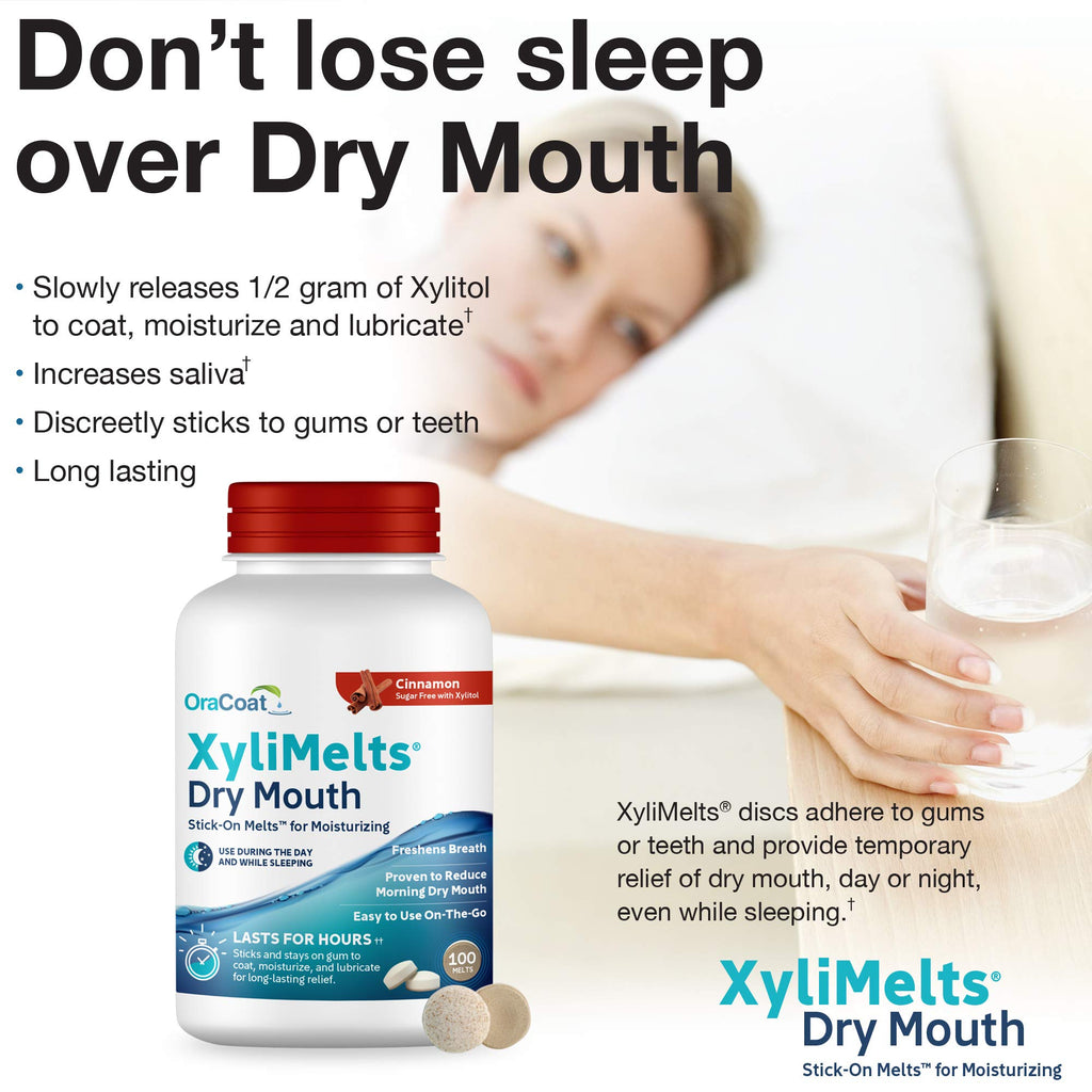 Oracoat XyliMelts for Dry Mouth Night Time or Day - Cinnamon / 100 Count (Pack of 1) view 3