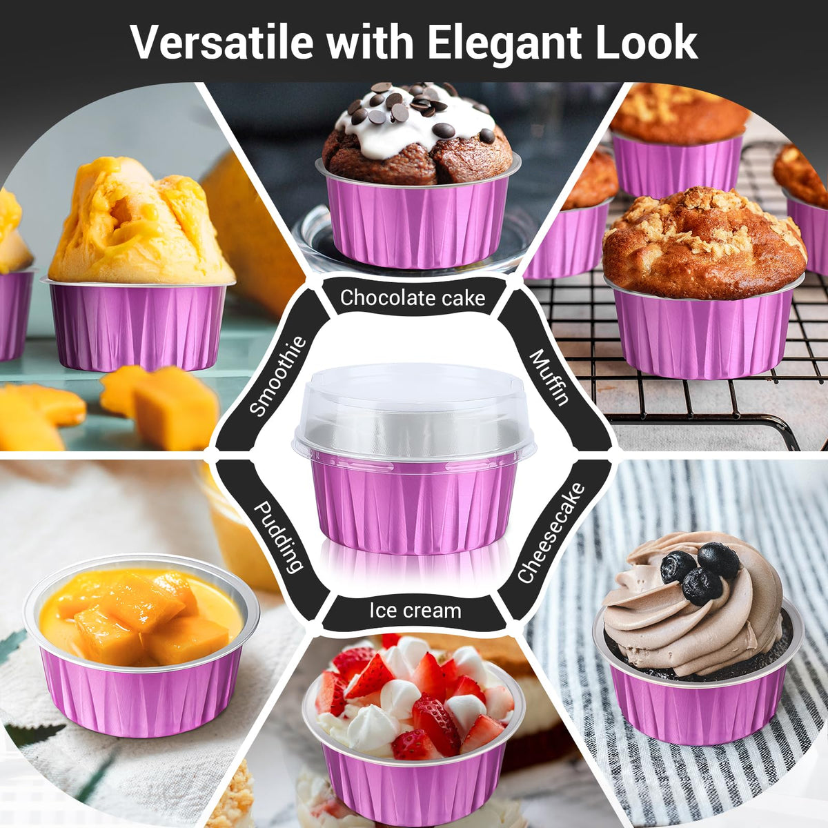 EUSOAR 5oz Baking Cups-3 - Rose Red / 50pcs view 6