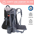 WIPHA Toddler Hiking Backpack Carrier - Black view 1