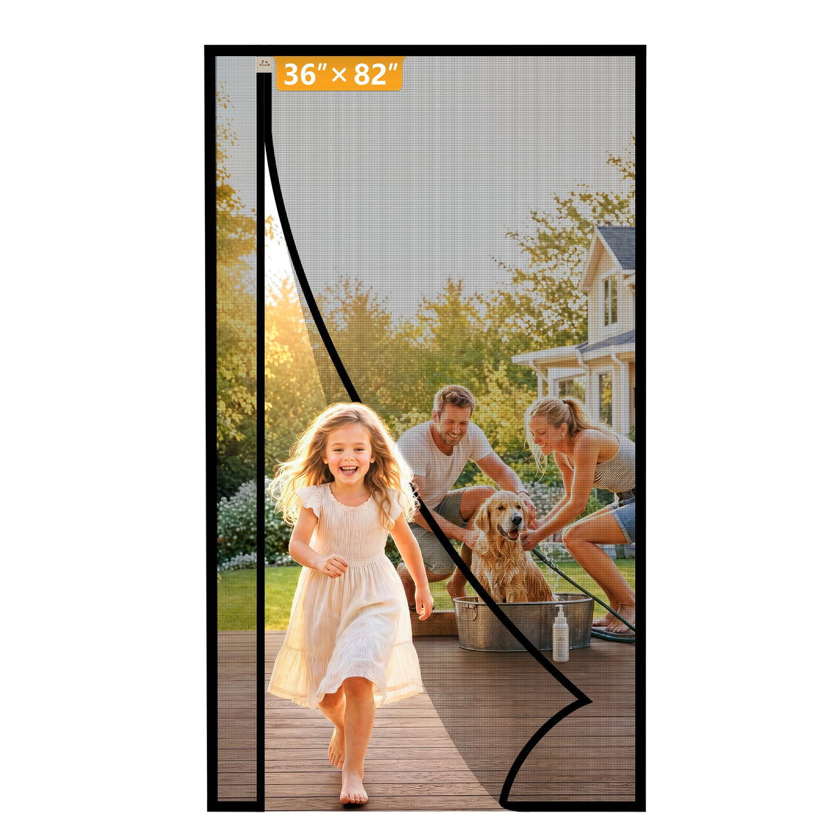 Yotache Magnetic Screen Door Fits - Black / Fit 36" x 82" Door (38" x 83" Screen)