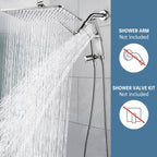 G-Promise Inch All Metal Rain Shower Head with Handheld