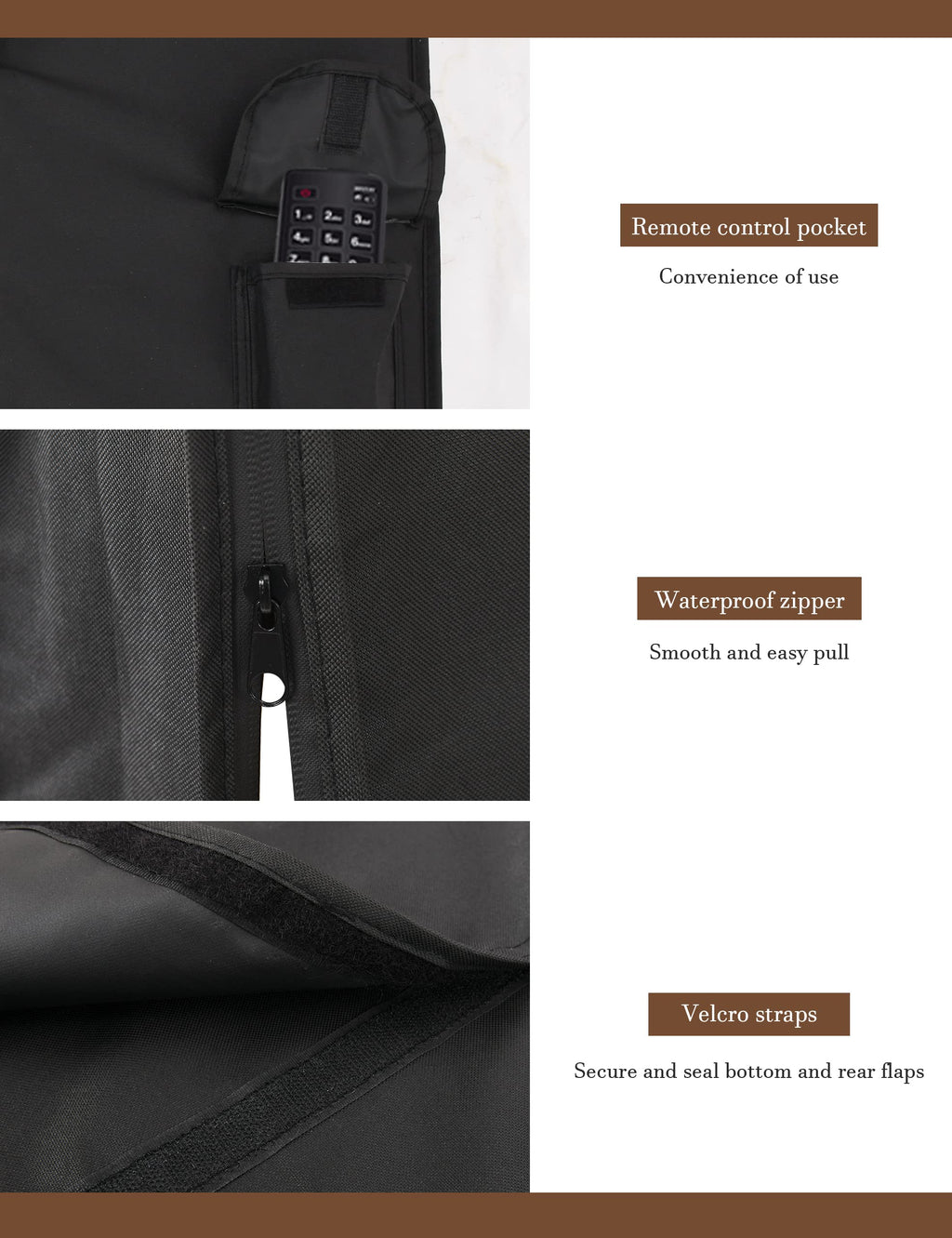 iBirdie Outdoor TV Cover 70 to 75 inch Waterproof and Weatherproof, – Black (iBirdie-TV-Cover-Zipper-Black-70-75)