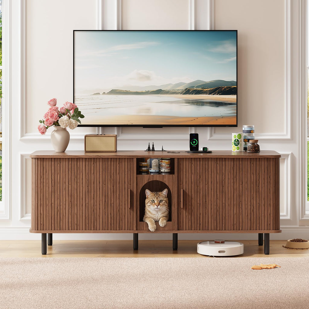 ONBRILL 65 Inches Cat Litter Box Enclosure for 2 Cats