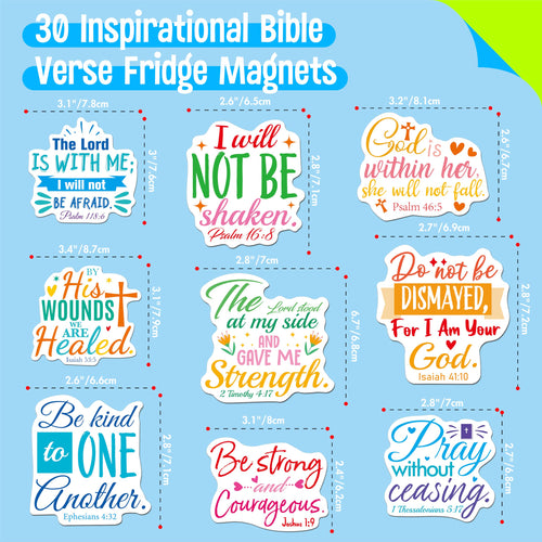 30PCS Bible Verse Fridge Magnets, Inspirational Bible Verse Refrigerator Magnetic (additional view 1)