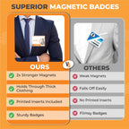 100 Pack of 4x3 Magnetic Name Badge Holders (White Printable Inserts Included) (additional view 1)