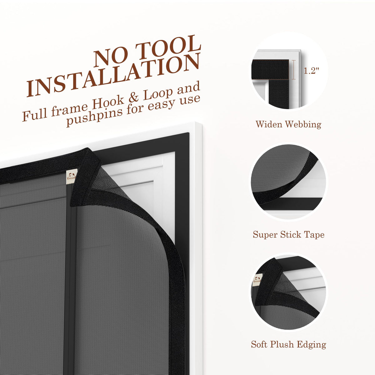 Yotache Magnetic Screen Door Fits 72"x80" Doors, Reversible Side Opening