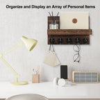 Lwenki Key Holder for Wall, Decorative Key and Mail Holder with Shelf Has Large