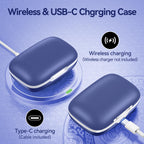 Active Noise Cancelling Ear Buds Wireless Bluetooth Headphones 80H Playtime Display Charging Case 50dB ANC Over - Blue view 6