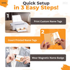 100 Pack of 4x3 Magnetic Name Badge Holders (White Printable Inserts Included) (additional view 4)
