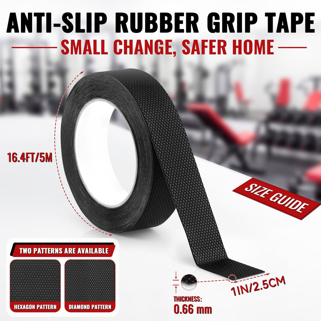Xroam Rubber Grip Tape for Handles Non-Abrasive Anti Slip Tape - Diamond / 1In x 16.4Ft view 1