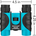 Barska 10x25 Waterproof Compact Binoculars - Blue view 5