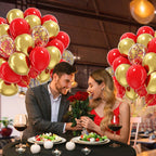 60pcs 12inch Confetti Balloons - Red Gold view 3