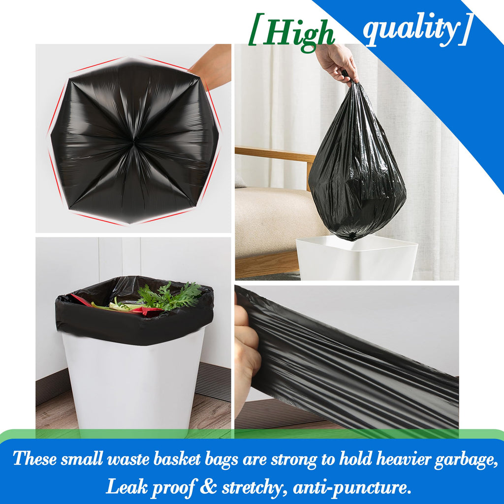 5 Gallon 80pcs (Fit 4.5-5.3 Gal) Small Black Trash Bags Strong Garbage Bags, 18-20 Liter (additional view 3)