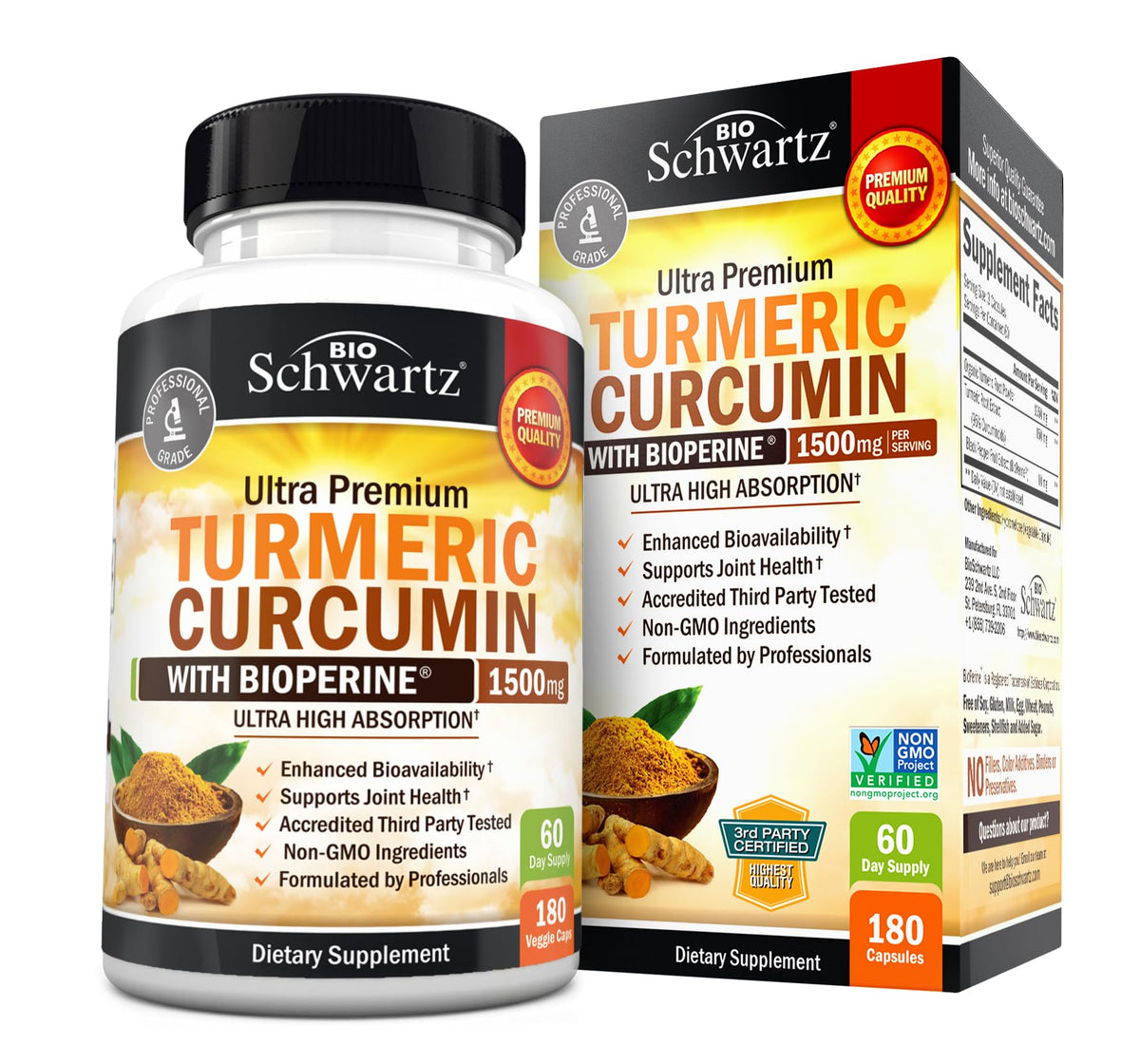 Turmeric Curcumin with Black Pepper Extract 1500mg