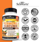 BioSchwartz Turmeric Curcumin with Black Pepper Extract 1500mg, 45 Capsules