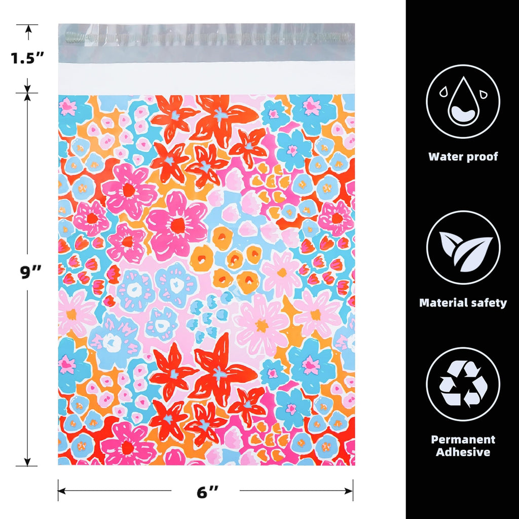 POLYSELLS Poly Mailers - Flowers / 6"x9" 100 PCS view 1