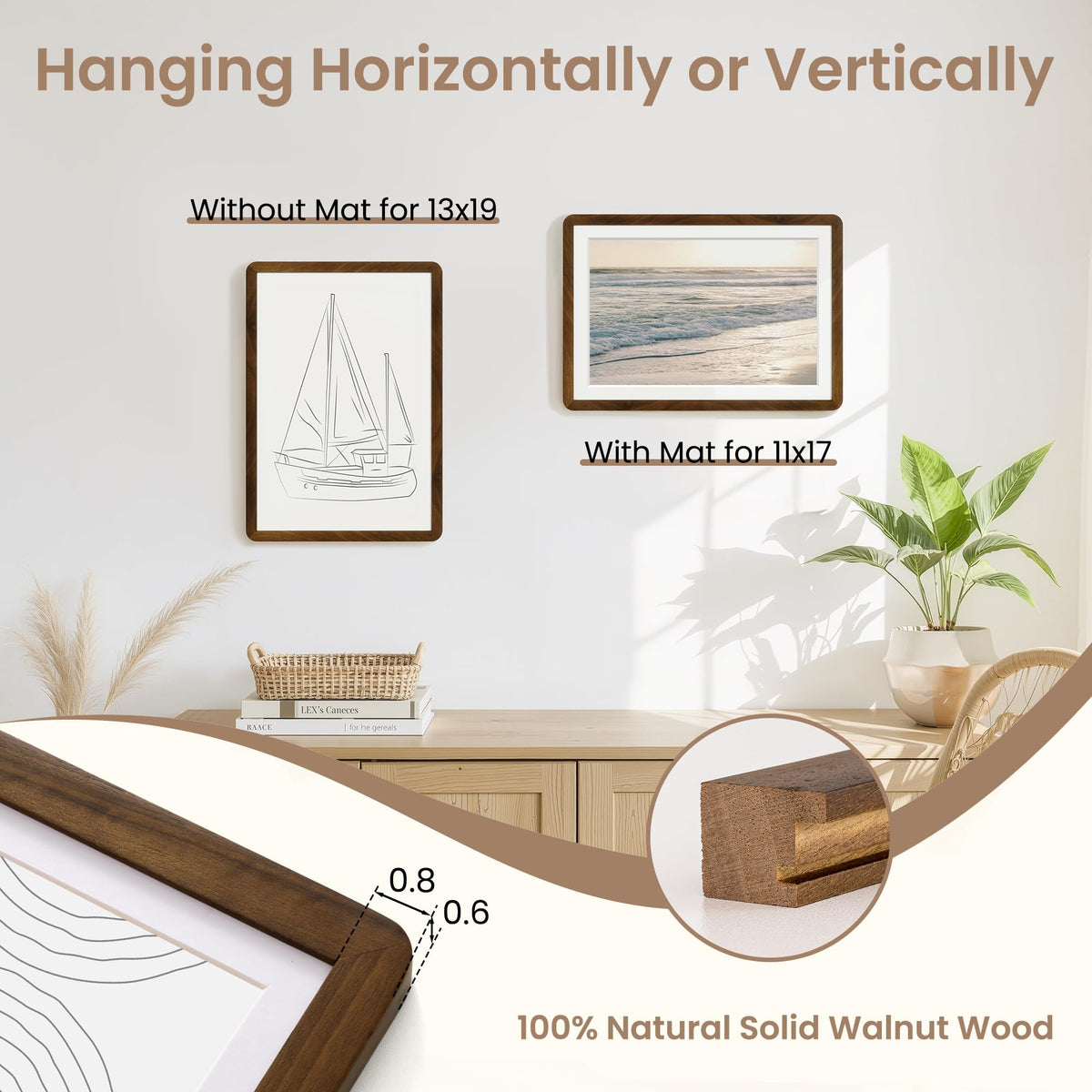Fun Memories Wood Picture Frame - A.Walnut / 13x19 view 1