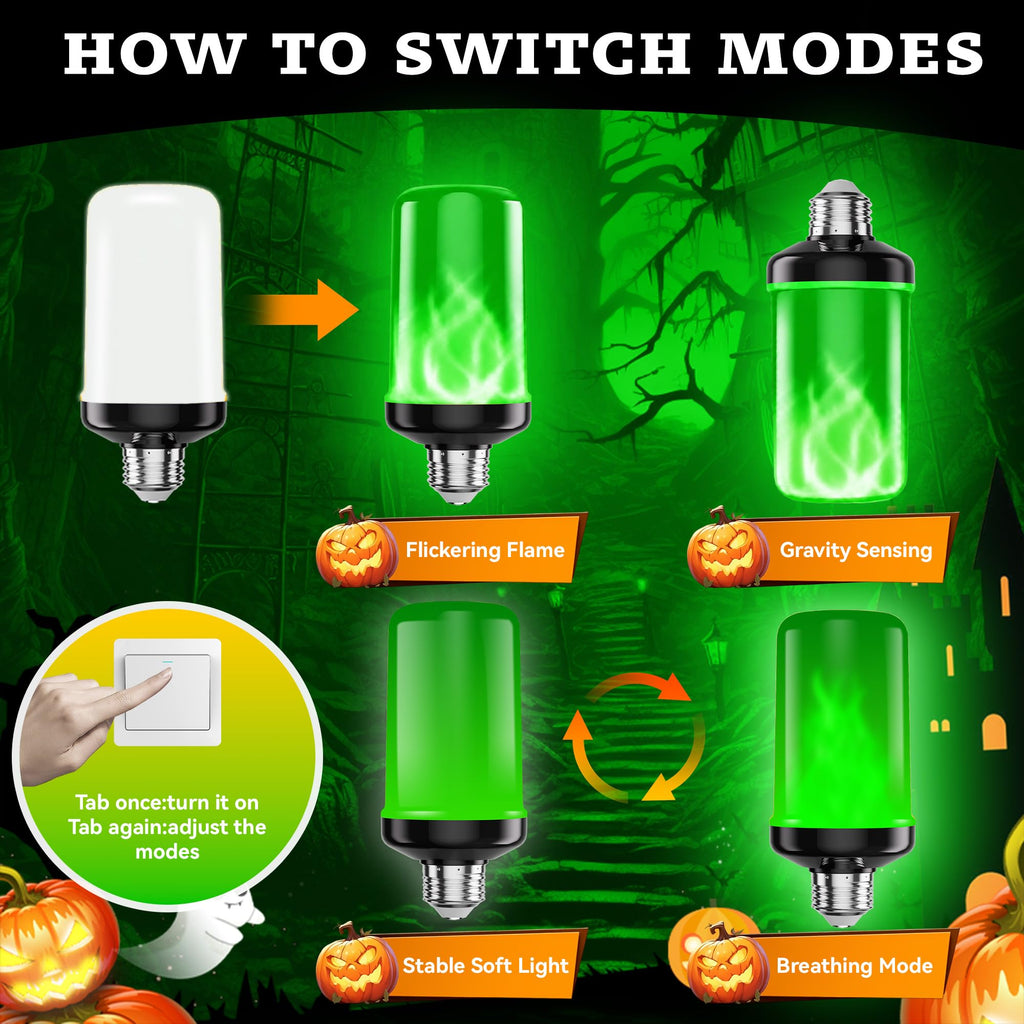 hyrion LED Flame Light Bulbs - Green view 5