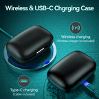 Active Noise Cancelling Ear Buds Wireless Bluetooth Headphones 80H Playtime Display Charging Case 50dB ANC Over - Black view 6