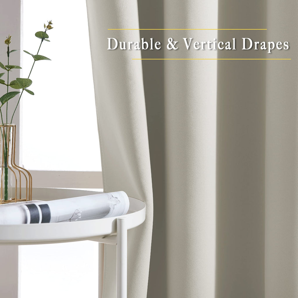 NICETOWN Blackout Kitchen Curtains 45 inch Length - Grommet Thermal Insulated Solid Vertical Drapes Room Darkening (Pack of 2)