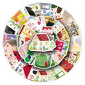 Cute Cartoon House Stickers for Journaling - 50PCS Aesthetic Watercolor House Stickers