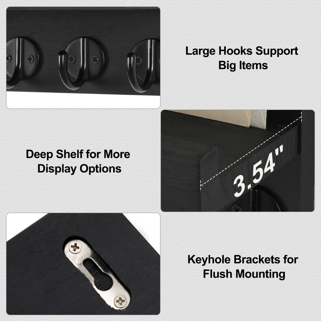 Lwenki Key Holder for Wall, Decorative Key and Mail Holder with Shelf Has Large