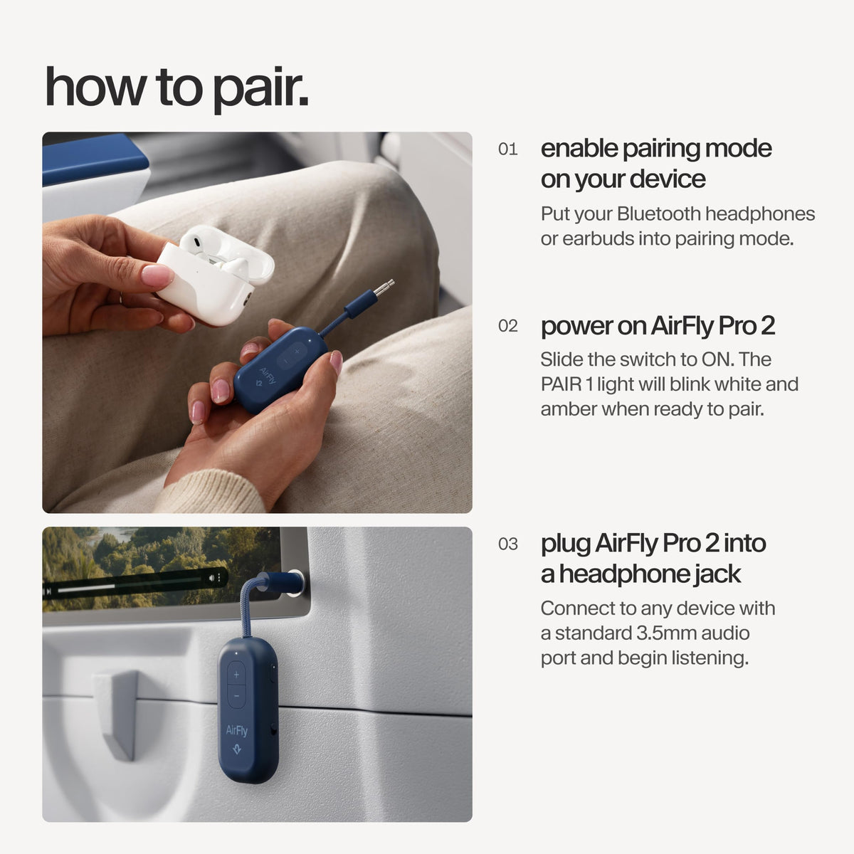 Twelve South AirFly Pro 2, Bluetooth Adapter, Pair 2 AirPods - Coastal Blue view 4