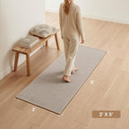 Sunfly Runner Rug with Non Slip Rubber Backing - Beige / 2' x 5' (Rectangular) view 1