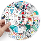 Medical Staff Stickers,50PCs,Doctor Laptop Decals Gift Toddlers Teens Girls Cute Cool (additional view 2)